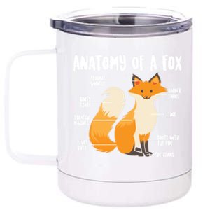 Anatomy Of A Fox Cute Sweet Carnivore Funny Animal Gift 12 oz Stainless Steel Tumbler Cup