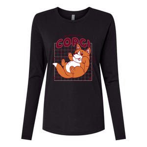 Anatomy Of A Corgi Dog Womens Cotton Relaxed Long Sleeve T-Shirt