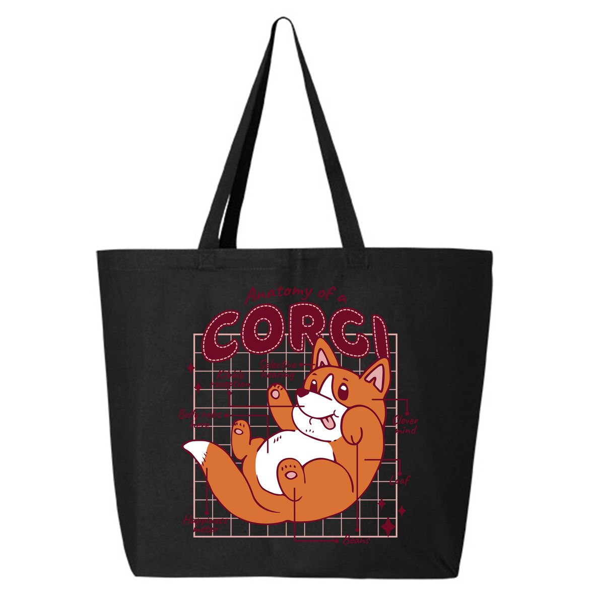 Anatomy Of A Corgi Dog 25L Jumbo Tote