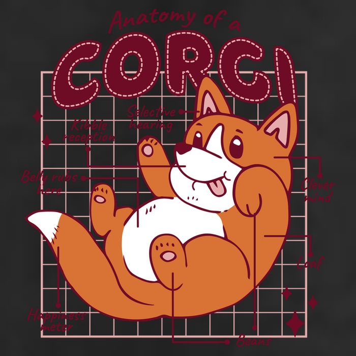 Anatomy Of A Corgi Dog 25L Jumbo Tote
