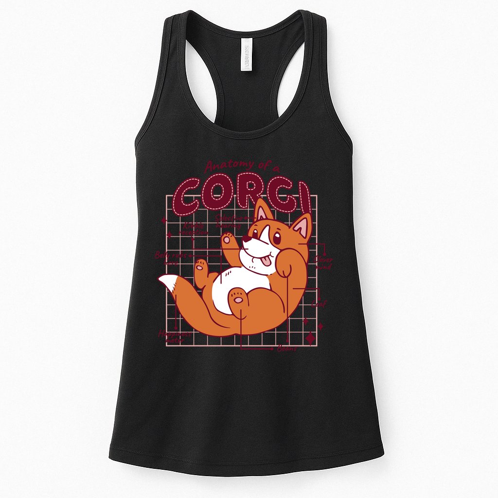 Anatomy Of A Corgi Dog Womens Tank Top