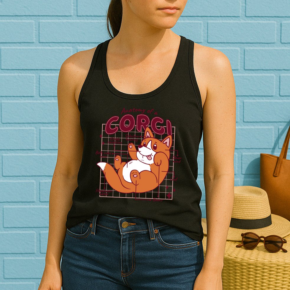 Anatomy Of A Corgi Dog Womens Tank Top