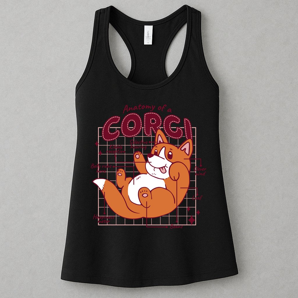 Anatomy Of A Corgi Dog Womens Tank Top