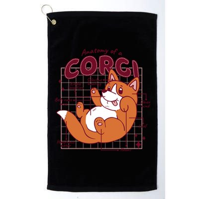 Anatomy Of A Corgi Dog Platinum Collection Golf Towel