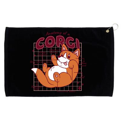 Anatomy Of A Corgi Dog Grommeted Golf Towel