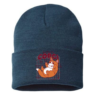 Anatomy Of A Corgi Dog Sustainable Knit Beanie