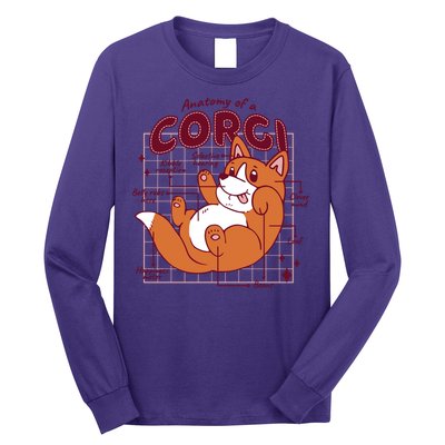 Anatomy Of A Corgi Dog Long Sleeve Shirt