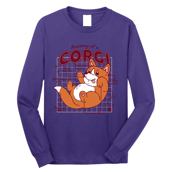 Anatomy Of A Corgi Dog Long Sleeve Shirt