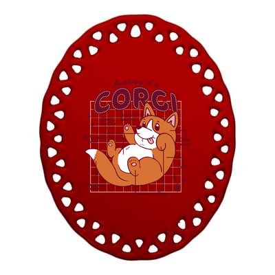 Anatomy Of A Corgi Dog Ceramic Oval Ornament