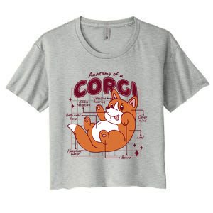 Anatomy Of A Corgi Dog Women's Crop Top Tee