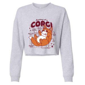 Anatomy Of A Corgi Dog Cropped Pullover Crew