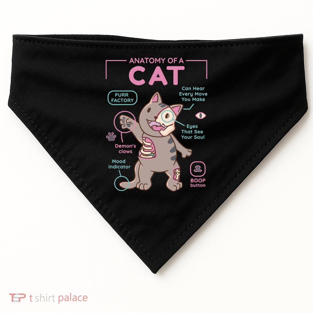 Anatomy Of A Cat USA-Made Doggie Bandana