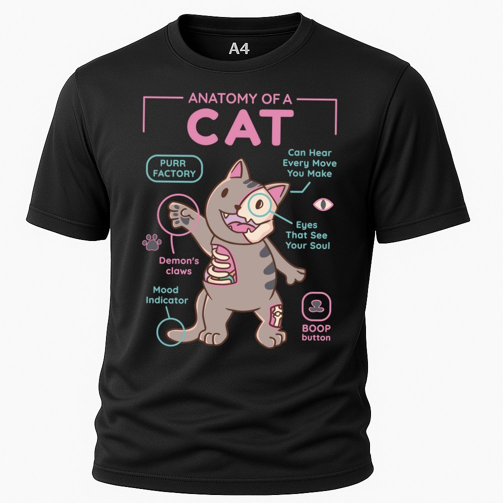 Anatomy Of A Cat Cooling Performance Crew T-Shirt