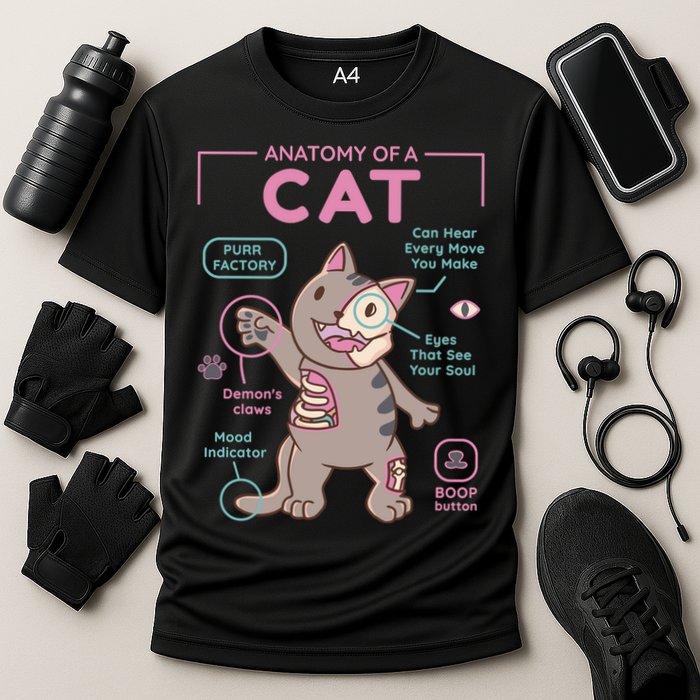 Anatomy Of A Cat Cooling Performance Crew T-Shirt