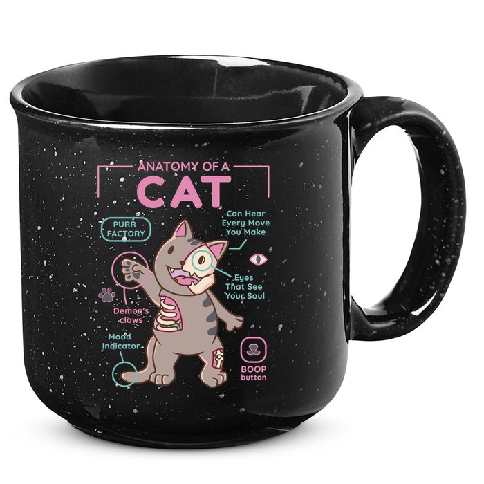 Anatomy Of A Cat 15oz Campfire Ceramic Mug