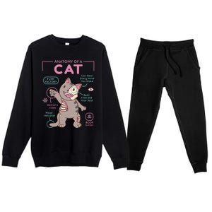 Anatomy Of A Cat Premium Crewneck Sweatsuit Set