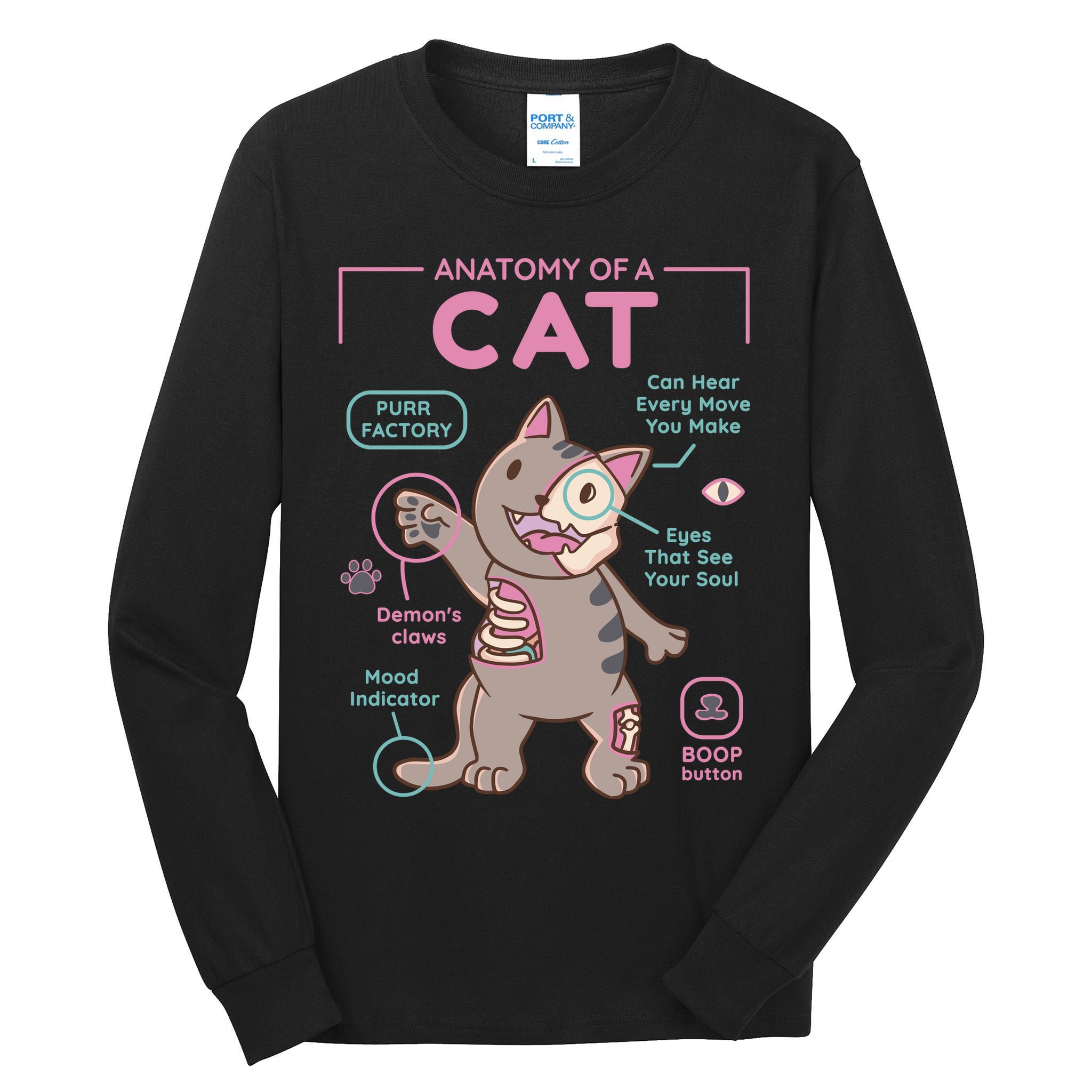 Anatomy Of A Cat Tall Long Sleeve T-Shirt