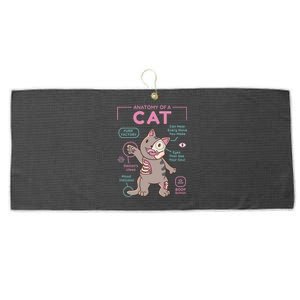 Anatomy Of A Cat Large Microfiber Waffle Golf Towel