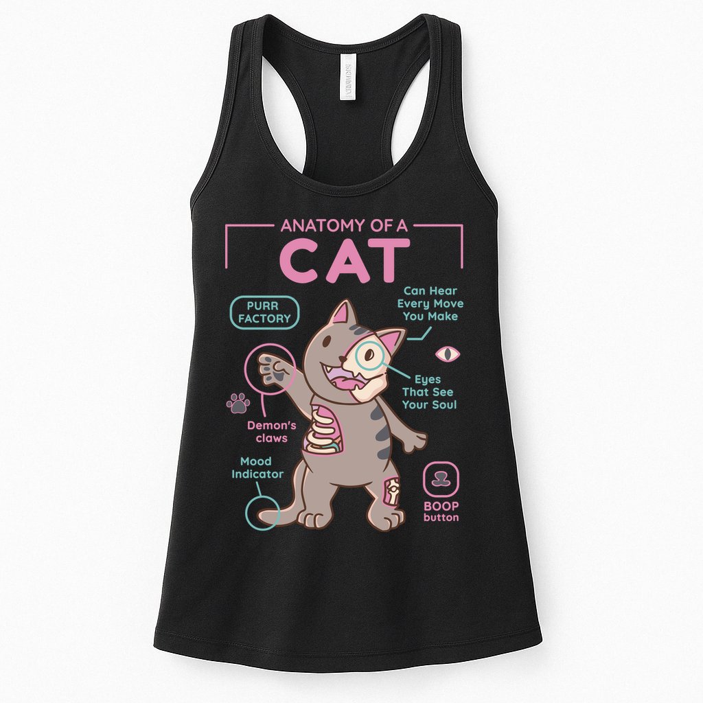 Anatomy Of A Cat Womens Tank Top