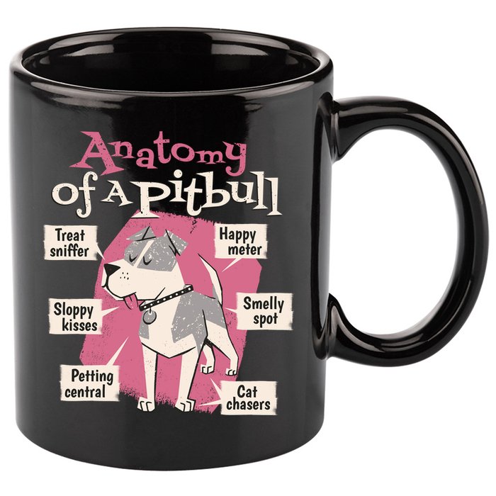 Anatomy Of A Pitbull Cute Gift 11oz C Handle Ceramic Mug