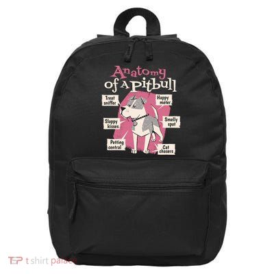 Anatomy Of A Pitbull Cute Gift 16 in Basic Backpack