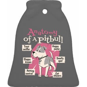 Anatomy Of A Pitbull Cute Gift Ceramic Bell Ornament