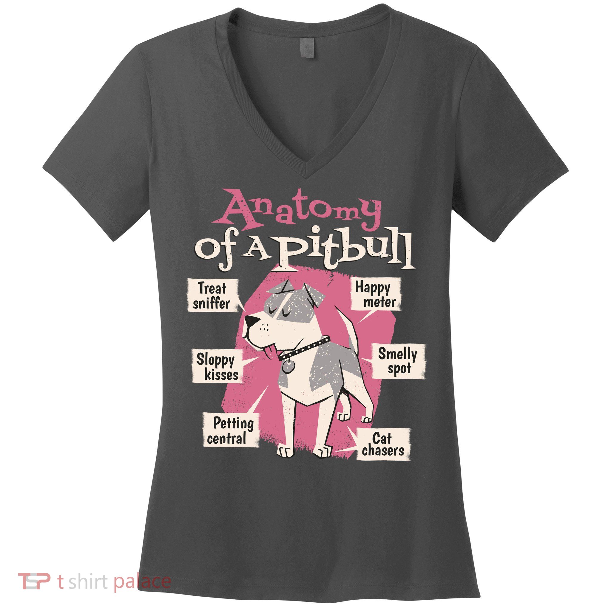 Anatomy Of A Pitbull Cute Gift Women's V-Neck T-Shirt