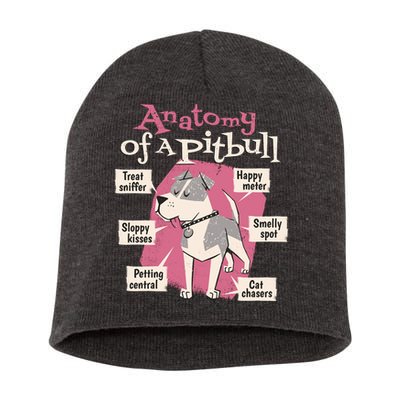Anatomy Of A Pitbull Cute Gift Short Acrylic Beanie