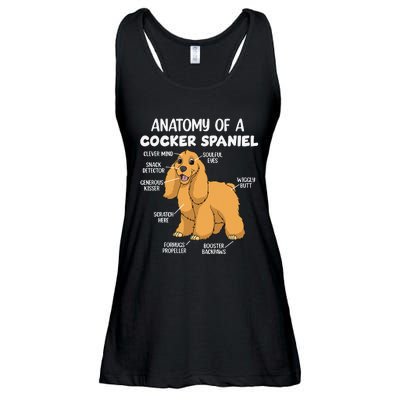 Anatomy Of A Cocker Spaniel funny pet lover Ladies Essential Flowy Tank