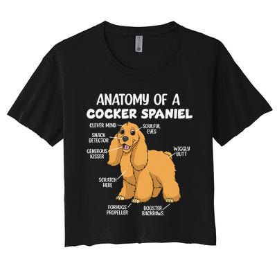 Anatomy Of A Cocker Spaniel funny pet lover Women's Crop Top Tee