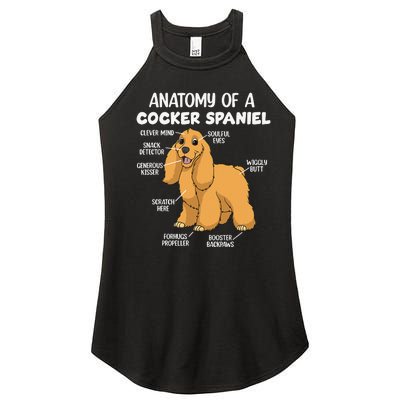 Anatomy Of A Cocker Spaniel funny pet lover Women's Perfect Tri Rocker Tank