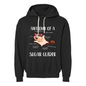 Anatomy Of A Sugar Glider Funny Cute Sugar Glider Gift Garment-Dyed Fleece Hoodie