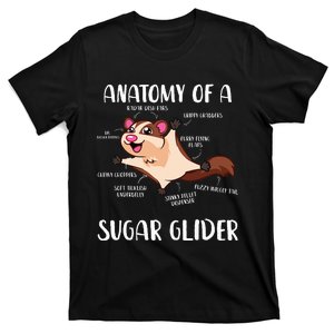 Anatomy Of A Sugar Glider Funny Cute Sugar Glider Gift T-Shirt