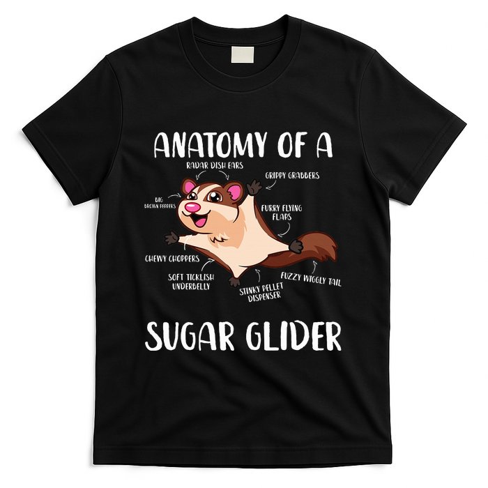 Anatomy Of A Sugar Glider Funny Cute Sugar Glider Gift T-Shirt