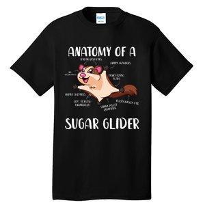 Anatomy Of A Sugar Glider Funny Cute Sugar Glider Gift Tall T-Shirt