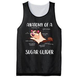 Anatomy Of A Sugar Glider Funny Cute Sugar Glider Gift Mesh Reversible Basketball Jersey Tank