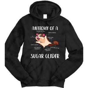 Anatomy Of A Sugar Glider Funny Cute Sugar Glider Gift Tie Dye Hoodie