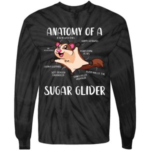 Anatomy Of A Sugar Glider Funny Cute Sugar Glider Gift Tie-Dye Long Sleeve Shirt