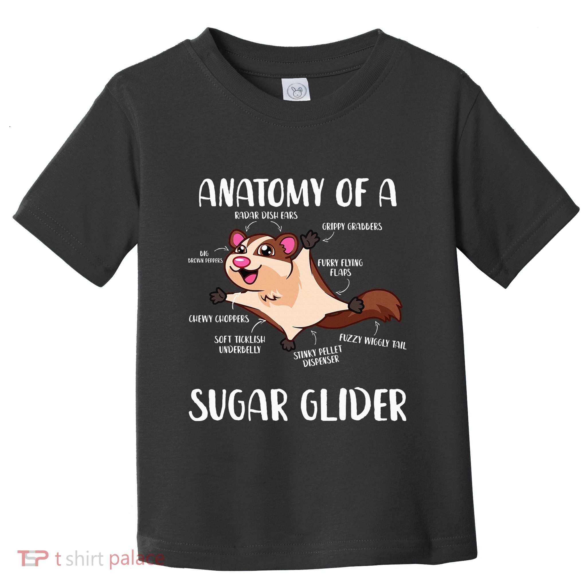 Anatomy Of A Sugar Glider Funny Cute Sugar Glider Gift Toddler T-Shirt