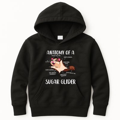 Anatomy Of A Sugar Glider Funny Cute Sugar Glider Gift Kids Hoodie
