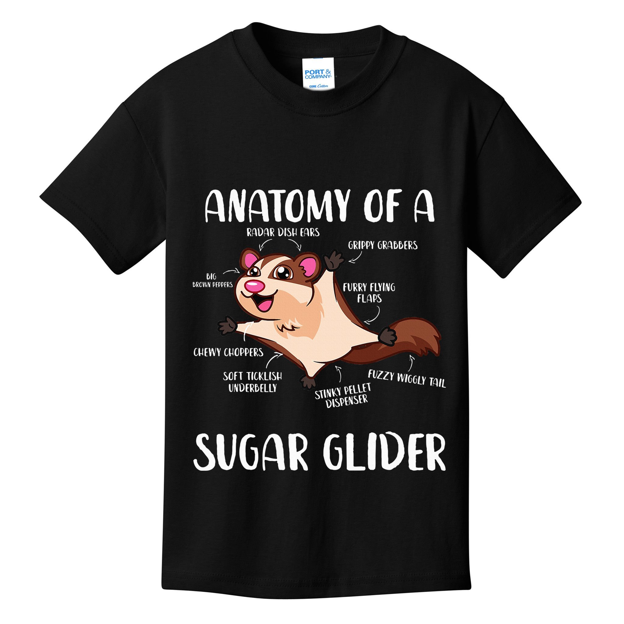 Anatomy Of A Sugar Glider Funny Cute Sugar Glider Gift Kids T-Shirt
