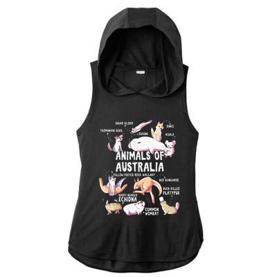 Animals Of Australia Australian Animal Educational Gift Cute Ladies PosiCharge Tri-Blend Wicking Draft Hoodie Tank