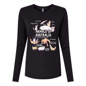 Animals Of Australia Australian Animal Educational Gift Cute Womens Cotton Relaxed Long Sleeve T-Shirt