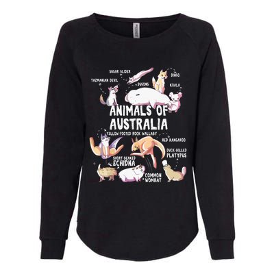 Animals Of Australia Australian Animal Educational Gift Cute Womens California Wash Sweatshirt