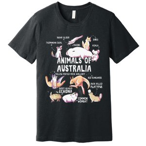 Animals Of Australia Australian Animal Educational Gift Cute Premium T-Shirt