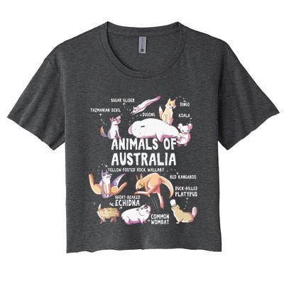 Animals Of Australia Australian Animal Educational Gift Cute Women's Crop Top Tee