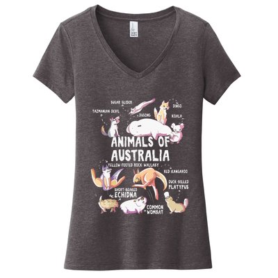 Animals Of Australia Australian Animal Educational Gift Cute Women's V-Neck T-Shirt