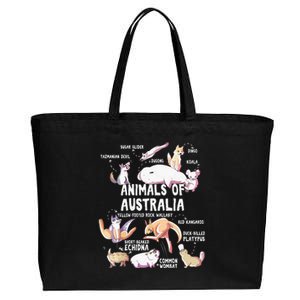 Animals Of Australia Australian Animal Educational Gift Cute Cotton Canvas Jumbo Tote