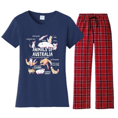 Animals Of Australia Australian Animal Educational Gift Cute Women's Flannel Pajama Set