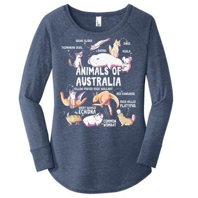 Animals Of Australia Australian Animal Educational Gift Cute Women's Perfect Tri Tunic Long Sleeve Shirt